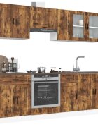 vidaXL Комплект кухненски шкафове от 8 части "Porto" опушен дъб инженерна дървесина