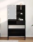 vidaXL Комплект LED тоалетно огледало 2 бр. Черния дъб