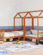 vidaXL Комплект легло за деня Восъчен Кафяв 90 x 200 cm