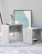 vidaXL Комплект маси за кафе бетонно сив 48x30x45 см инженерно дърво