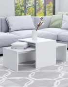 vidaXL Комплект маси за кафе бял 100x48x40 см инженерно дърво