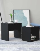 vidaXL Комплект маси за кафе черен 48x30x45 см инженерно дърво