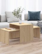vidaXL Комплект маси за кафе дъб сонома 100x48x40см инженерно дърво