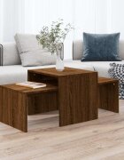 vidaXL Комплект маси за кафе кафяв дъб 100x48x40 см инженерно дърво