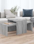 vidaXL Комплект маси за кафе сив сонома 100x48x40 см инженерно дърво