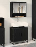 vidaXL Комплект мебели за баня 2 бр. Черния дъб 65 x 33 x 60 см