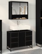 vidaXL Комплект мебели за баня 2 бр. Черния дъб 80 x 33 x 60 см