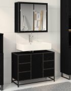 vidaXL Комплект мебели за баня 2 бр. Черния дъб 80 x 33 x 60 см
