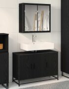 vidaXL Комплект мебели за баня 2 бр. Черния дъб 90 x 33 x 60 см