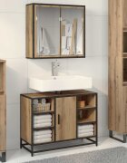 vidaXL Комплект мебели за баня 2 бр. Дъб 80 x 33 x 60 см