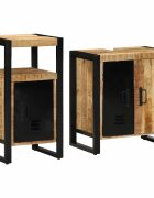vidaXL Комплект мебели за баня 2 бр. Кафяв и черен 55 x 35 x 60 см