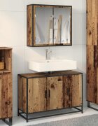 vidaXL Комплект мебели за баня 2 бр. Старо дърво 90 x 33 x 60 см