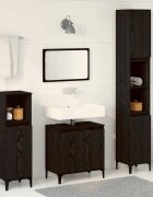 vidaXL Комплект мебели за баня 3 бр. Черния дъб 30 x 30 x 180 см