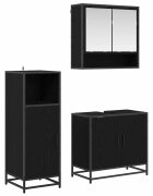 vidaXL Комплект мебели за баня 3 бр. Черния дъб 35 x 375 x 100 см