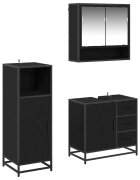 vidaXL Комплект мебели за баня 3 бр. Черния дъб 35 x 375 x 100 см