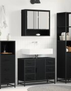 vidaXL Комплект мебели за баня 3 бр. Черния дъб 35 x 375 x 166 см