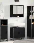vidaXL Комплект мебели за баня 3 бр. Черния дъб 35 x 375 x 166 см
