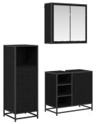 vidaXL Комплект мебели за баня 3 бр. Черния дъб 65 x 33 x 60 см
