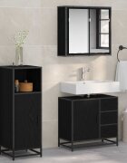 vidaXL Комплект мебели за баня 3 бр. Черния дъб 65 x 33 x 60 см