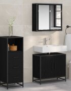 vidaXL Комплект мебели за баня 3 бр. Черния дъб 65 x 33 x 60 см