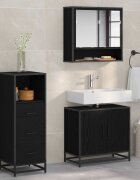 vidaXL Комплект мебели за баня 3 бр. Черния дъб 65 x 33 x 60 см