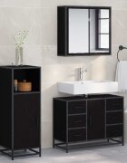 vidaXL Комплект мебели за баня 3 бр. Черния дъб 80 x 33 x 60 см