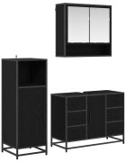 vidaXL Комплект мебели за баня 3 бр. Черния дъб 80 x 33 x 60 см