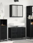 vidaXL Комплект мебели за баня 3 бр. Черния дъб 80 x 33 x 60 см