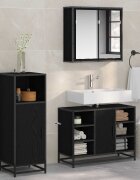 vidaXL Комплект мебели за баня 3 бр. Черния дъб 80 x 33 x 60 см