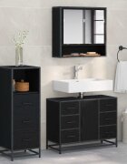 vidaXL Комплект мебели за баня 3 бр. Черния дъб 80 x 33 x 60 см