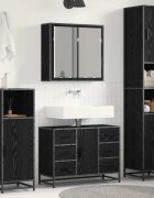 vidaXL Комплект мебели за баня 3 бр. Черния дъб 80 x 33 x 60 см