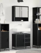 vidaXL Комплект мебели за баня 3 бр. Черния дъб Инженерна дървесина