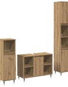 vidaXL Комплект мебели за баня 3 бр. Дъб 30 x 30 x 180 см