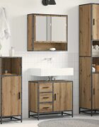 vidaXL Комплект мебели за баня 3 бр. Дъб 35 x 375 x 1885 см