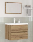 vidaXL Комплект мебели за баня 3 бр. Дъб 61 x 39 x 45 см