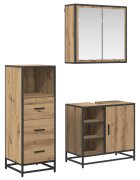 vidaXL Комплект мебели за баня 3 бр. Дъб 65 x 33 x 60 см