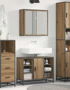 vidaXL Комплект мебели за баня 3 бр. Дъб 80 x 33 x 60 см