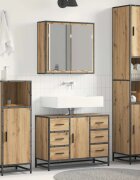 vidaXL Комплект мебели за баня 3 бр. Дъб 80 x 33 x 60 см