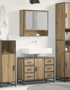 vidaXL Комплект мебели за баня 3 бр. Дъб 90 x 33 x 60 см