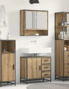 vidaXL Комплект мебели за баня 3 бр. Дъб Инженерна дървесина