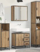 vidaXL Комплект мебели за баня 3 бр. Дъб Инженерна дървесина