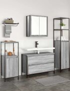 vidaXL Комплект мебели за баня 3 бр. Сив Сонома 90 x 345 x 60 см