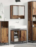 vidaXL Комплект мебели за баня 3 бр. Старо дърво 35 x 375 x 1885 см