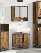 vidaXL Комплект мебели за баня 3 бр. Старо дърво 35 x 375 x 1885 см