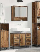 vidaXL Комплект мебели за баня 3 бр. Старо дърво 90 x 33 x 60 см