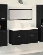 vidaXL Комплект мебели за баня 4 бр. Черния дъб 30 x 30 x 130 см