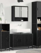vidaXL Комплект мебели за баня 4 бр. Черния дъб 35 x 375 x 1885 см