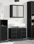 vidaXL Комплект мебели за баня 4 бр. Черния дъб 80 x 33 x 60 см