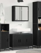 vidaXL Комплект мебели за баня 4 бр. Черния дъб 90 x 33 x 60 см
