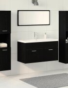 vidaXL Комплект мебели за баня 4 бр. Черния дъб Инженерна дървесина